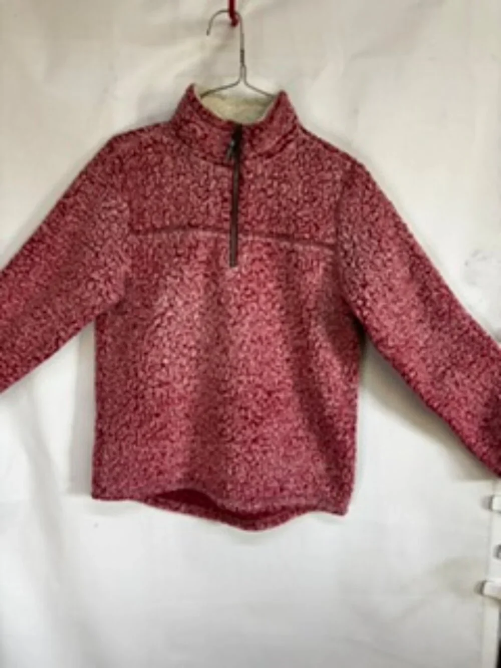 Wonder Nation Girls Pink Sherpa Fleece Quarter Zip Pullover Cozy Sweater